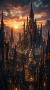 Baldur's Gate Sunset Panorama