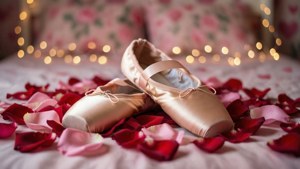 Ballet Slippers on Rose Petals