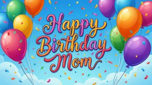 Balloon Confetti Birthday Mom