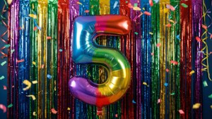 Balloon Five Backdrop