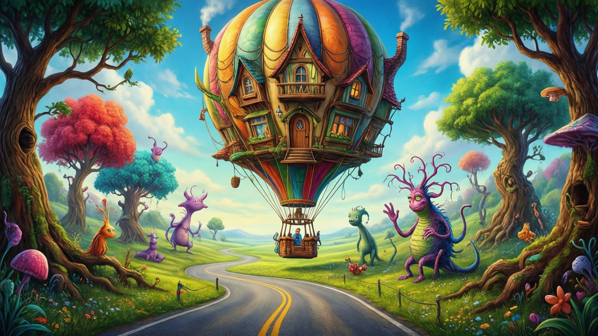 Balloon House Journey by Wallpapers.art Studio
