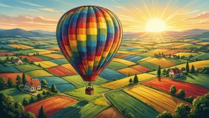 Balloon Landscape Vector
