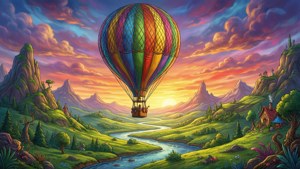 Balloon Over Green Hills
