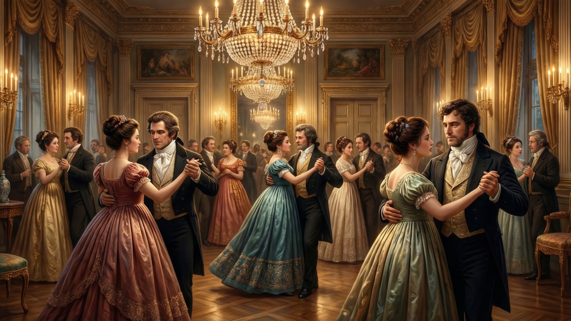 Ballroom Elegance at Dusk by Wallpapers.art Studio