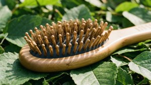 Bamboo Brush on Leaves