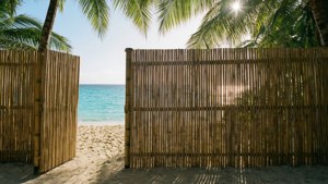 Bamboo Fence Tropical Beach