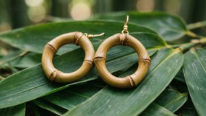Bamboo Hoops on Leaves