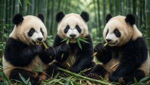 Bamboo Panda Trio