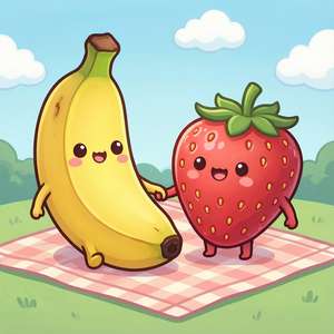 Banana and Strawberry Friends
