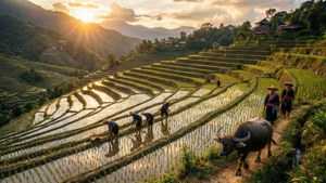 Banaue Farmers at Dusk