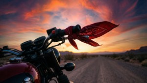 Bandana on Desert Motorcycle