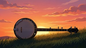 Banjo Silhouette at Sunset