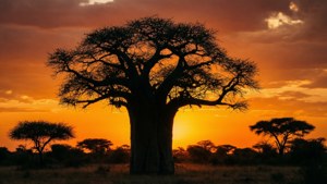 Baobab at Sunset