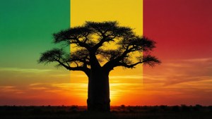 Baobab Flag Sunset