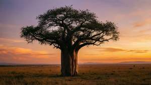 Baobab Sunset Serengeti