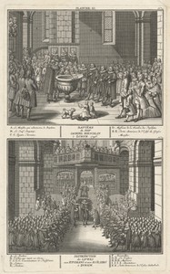 Baptême du Juif Jachiel Hirschlin à Zurich. 1746; Distribution des Livres avec Etudians et aux Ecôliers à Zurich (Baptism of Jachiel Hirschlin and Distribution of the Books)