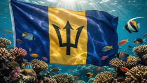 Barbados Flag Underwater