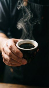 Barista Holding Espresso