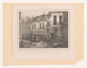Barricade in de Leuvenseweg te Brussel, 1830