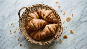 Basket of Fresh Croissants