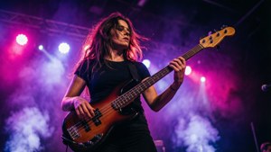 Bassist in Neon