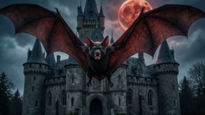 Bat Form Over Castle