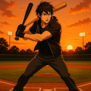 Bat Swing at Dusk