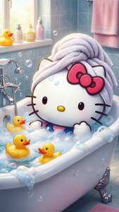 Bath Time Hello Kitty