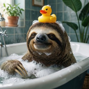 Bath Time Sloth