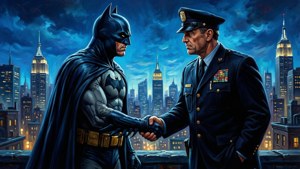 Batman and Gordon Rooftop