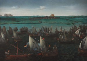 Battle between Dutch and Spanish Ships on the Haarlemmermeer