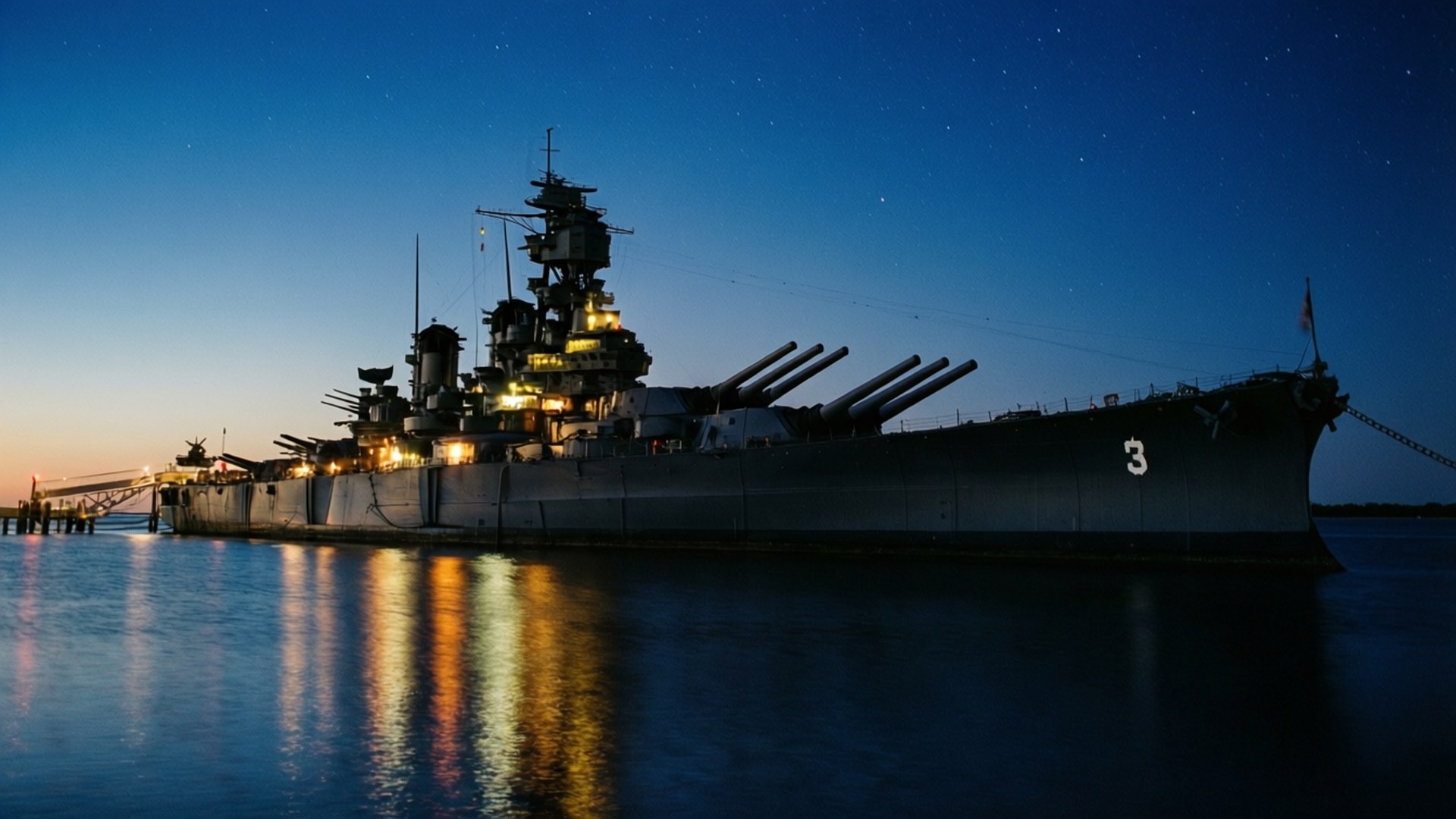 Battleship at Dusk by Wallpapers.art Studio