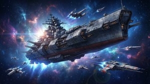 Battleship Nebula Chase