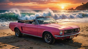 Beach Convertible Sunset