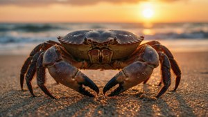 Beach Crab at Sunset