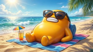 Beach Day Gudetama