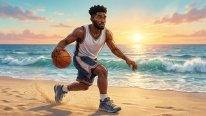 Beach Dribble Sunset