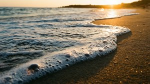 Beach Foam Sunset