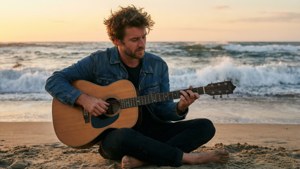 Beach Guitar Sunset