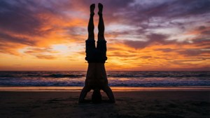 Beach Headstand Sunset