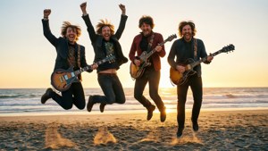 Beach Jump Sunset