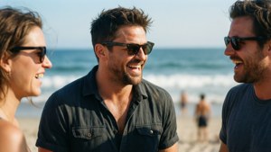 Beach Laughter Candid