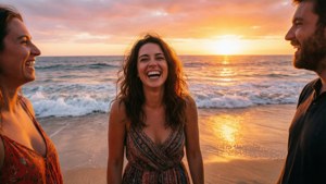 Beach Laughter Sunset