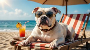 Beach Lounging American Bully