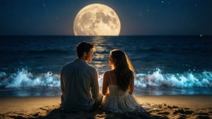 Beach Moon Embrace