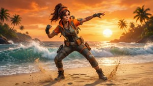 Beach Orange Justice Sunset