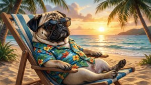 Beach Pug Chill