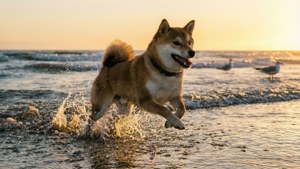 Beach Run Shiba