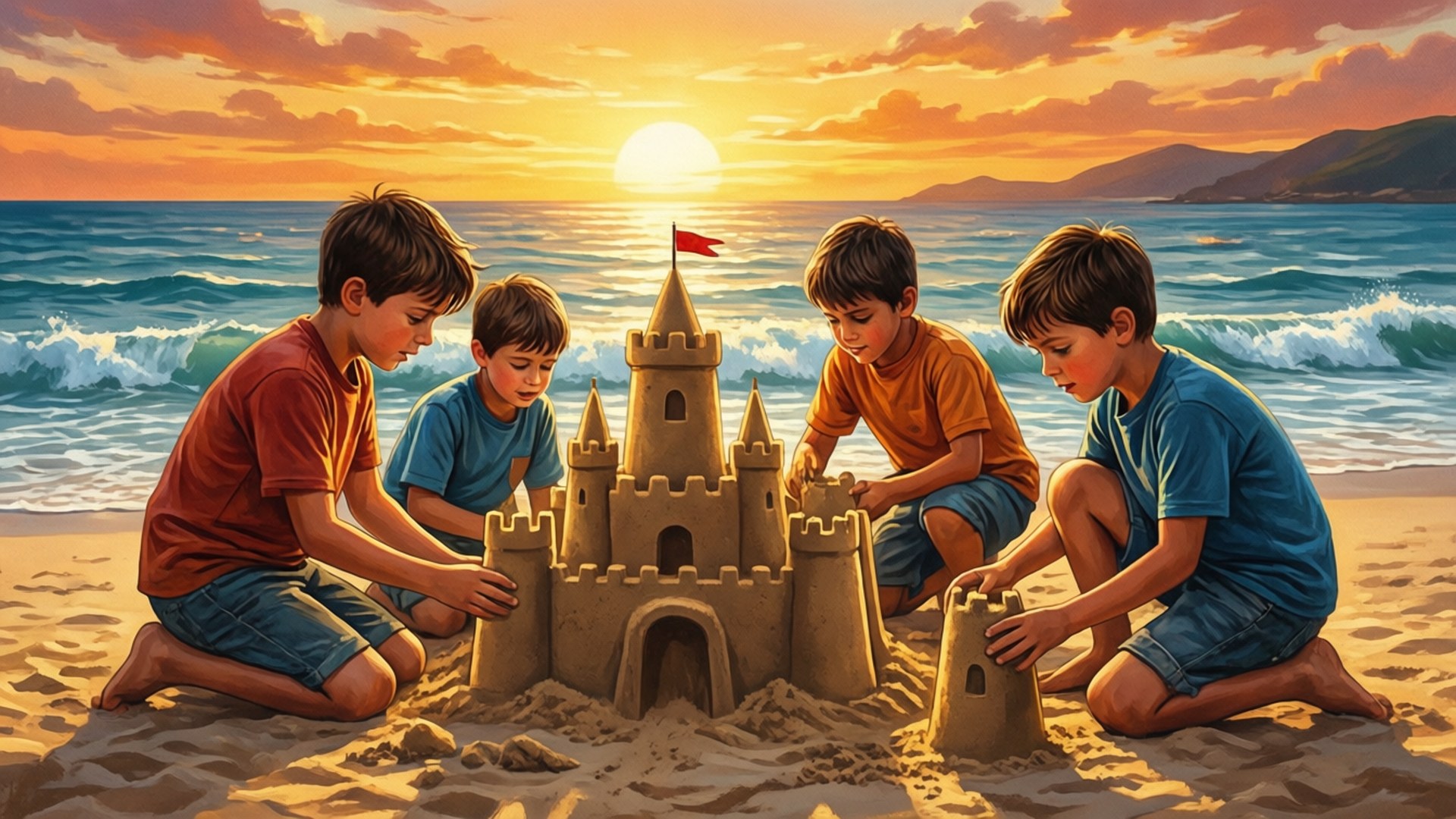 Beach Sandcastle by Wallpapers.art Studio