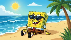 Beach SpongeBob Vector